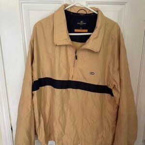 Dockers Golf Stain Defender Windbreaker Jacket Mens XL Yellow & Blue  1/4-Zipper